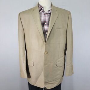 Lauren Ralph Lauren Men's Sport Coat Blazer Two Button Beige Rayon Polyester 44R